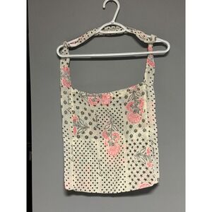 Free People Boho‎ Floral Star Dot Print Lightweight Scarf Bag Tote Chic Reusable